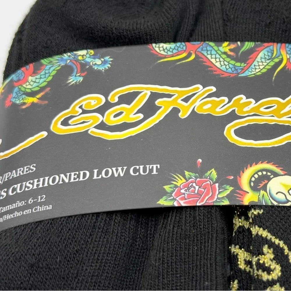 Ed Hardy Men's Cushioned Low Cut 8 Pairs Socks Size 6-12